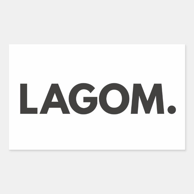 Sticker Rectangulaire LAGOM suédois noir et blanc (Devant)