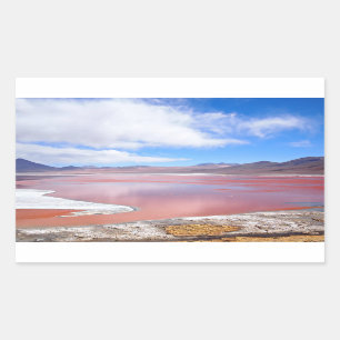 Sticker Rectangulaire Laguna Colorada dans le rectangle d'autocollant de