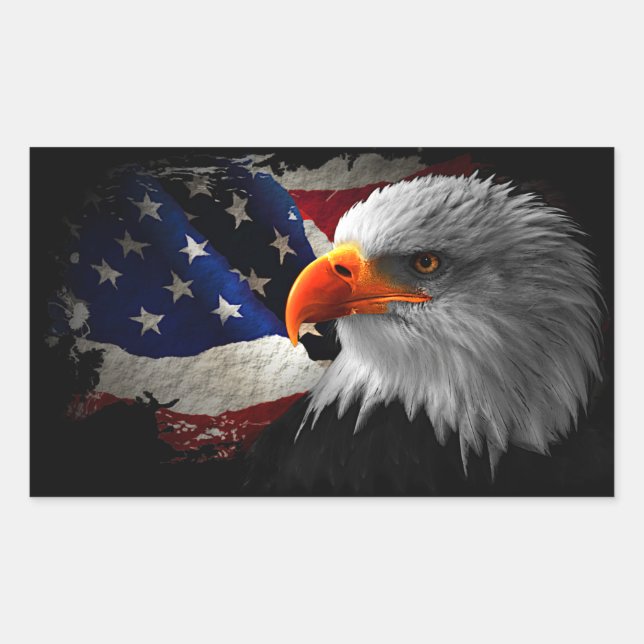 Sticker Rectangulaire L'aigle Américain (Devant)