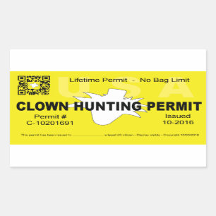 Sticker Rectangulaire Laiss de chasse de clown (4x) (jaune)