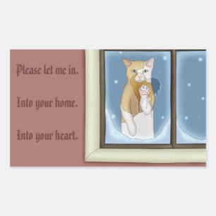 Sticker Rectangulaire Laissez-Moi Dans Votre Coeur