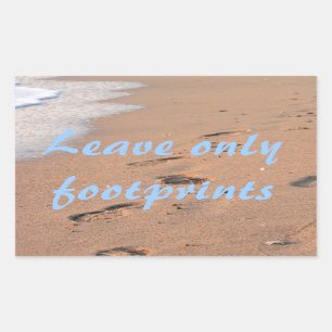 Sticker Rectangulaire Laissez seulement les empreintes de pas