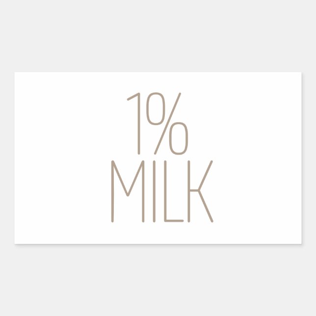 Sticker Rectangulaire Lait 1% Tan élégant (Devant)