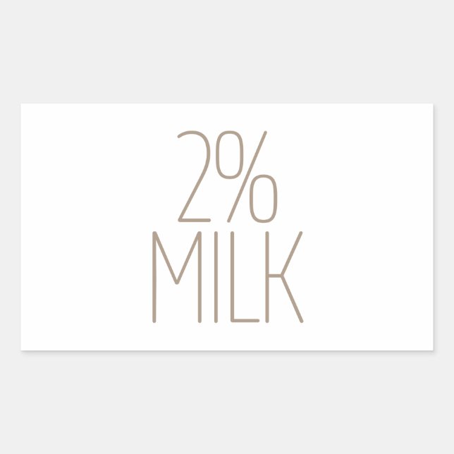 Sticker Rectangulaire Lait 2% Tan élégant (Devant)