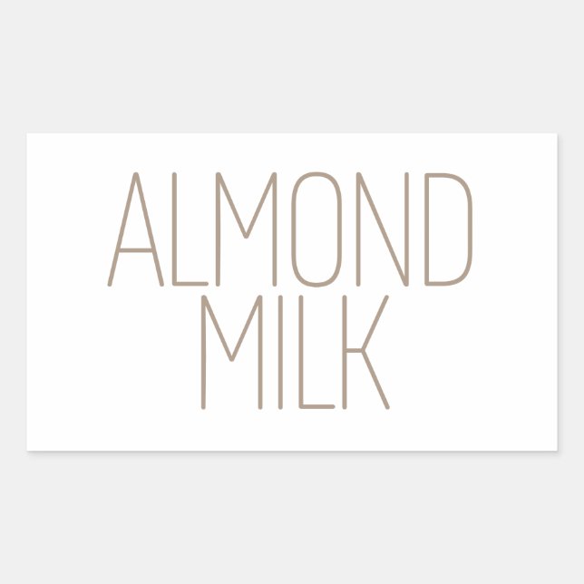 Sticker Rectangulaire Lait d'amande chamois élégant (Devant)