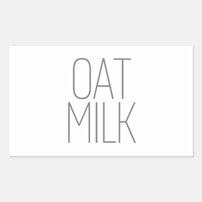 Sticker Rectangulaire Lait d'avoine gris élégant (Devant)