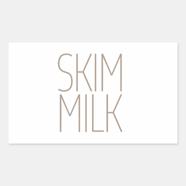Sticker Rectangulaire Lait écrémé bronzé élégant (Devant)