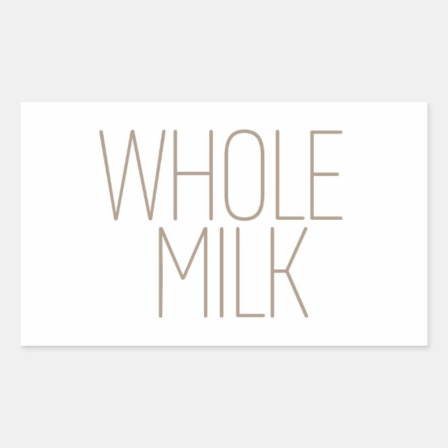 Sticker Rectangulaire Lait entier bronzé élégant (Devant)
