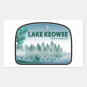 Sticker Rectangulaire Lake Keowee cerfs de Caroline du Sud