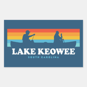Sticker Rectangulaire Lake Keowee South Carolina Canoë