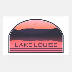 Sticker Rectangulaire Lake Louise Parc national Banff Red Sunrise