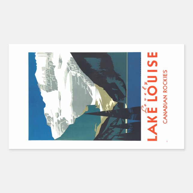 Sticker Rectangulaire Lake Louise Rockies Canada (Devant)