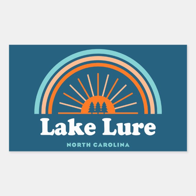 Sticker Rectangulaire Lake Lure North Carolina Rainbow (Devant)