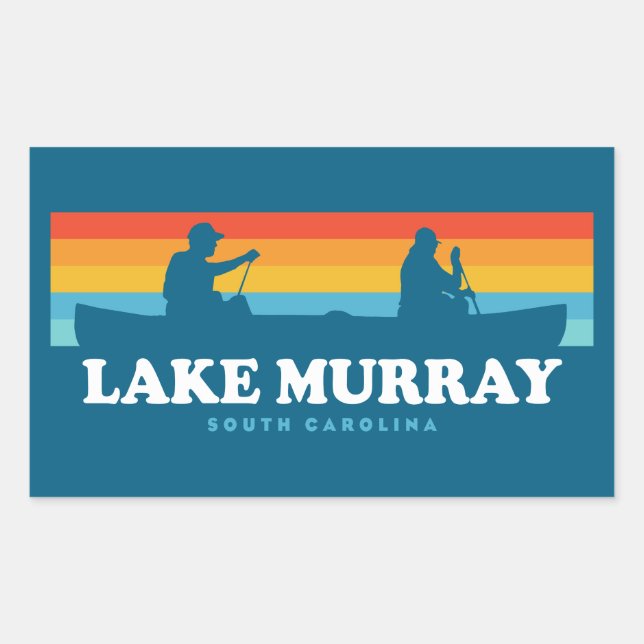 Sticker Rectangulaire Lake Murray South Carolina Canoe (Devant)