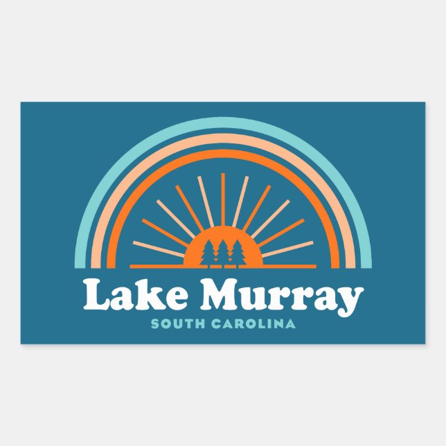 Sticker Rectangulaire Lake Murray South Carolina Rainbow (Devant)