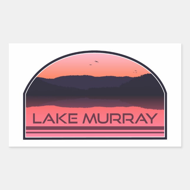 Sticker Rectangulaire Lake Murray South Carolina Red Sunrise (Devant)