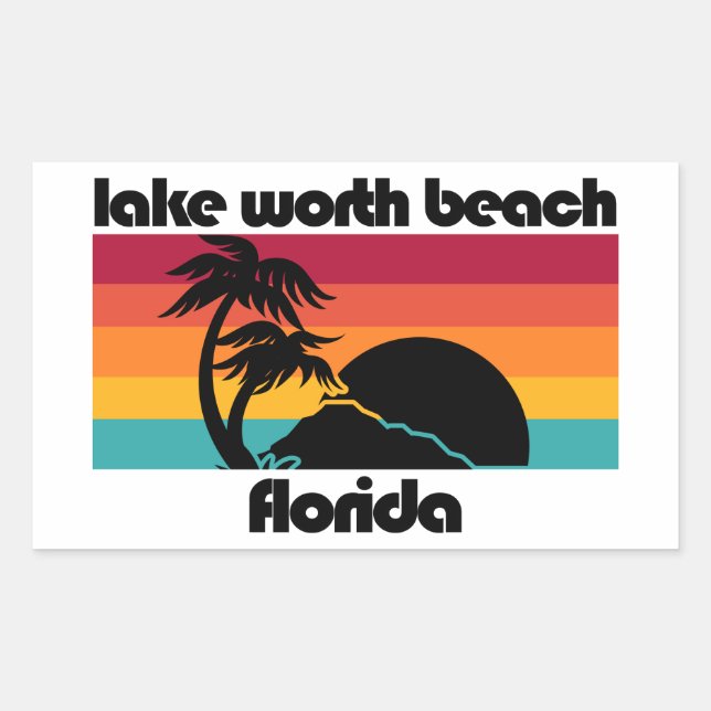 Sticker Rectangulaire Lake Worth Beach Floride (Devant)
