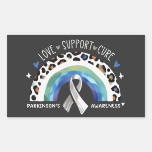 Sticker Rectangulaire L'amour de la sensibilisation à la maladie de Park