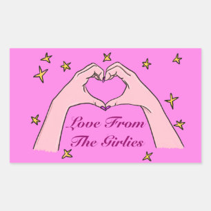 Sticker Rectangulaire L'Amour De L'Autocollant Filles