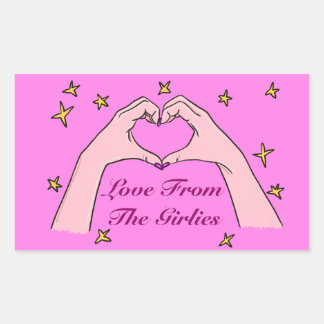 Sticker Rectangulaire L'Amour De L'Autocollant Filles