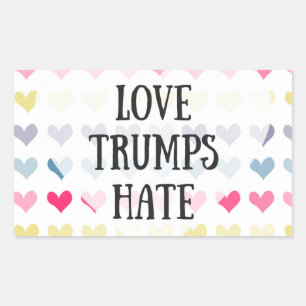 Sticker Rectangulaire L'amour dépasse la haine (autocollant)