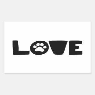Sticker Rectangulaire L'Amour Des Animaux De Compagnie L'Amoureux des ch