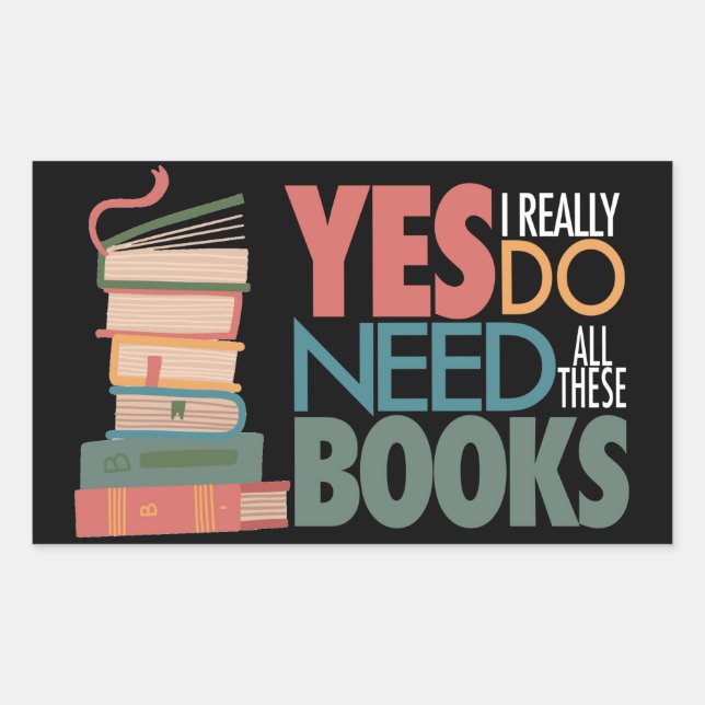 Sticker Rectangulaire L'amour du livre et la lecture (Devant)