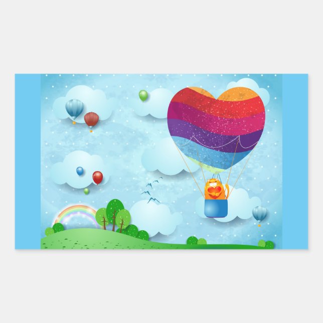 Sticker Rectangulaire L'amour est dans l'air (Devant)