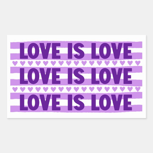 Sticker Rectangulaire L'amour est l'amour dans le violet (Devant)