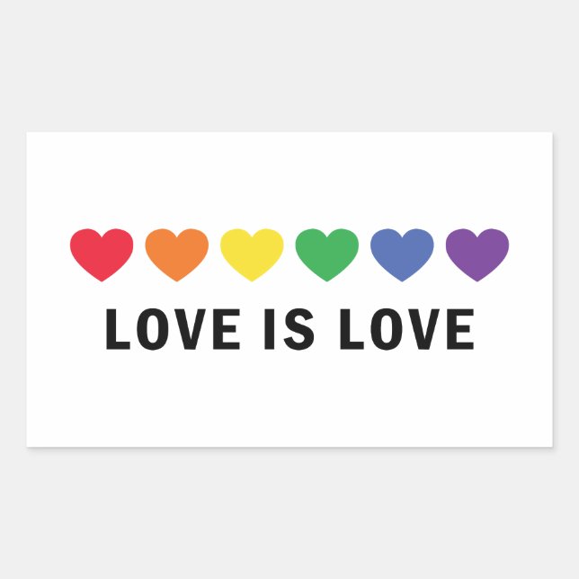 Sticker Rectangulaire "L'amour est l'amour" Fierté LGBTQ (Devant)