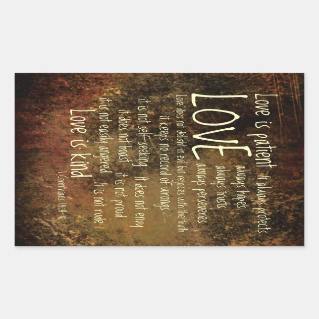 Sticker Rectangulaire L'Amour Est Un Mélange De Patients (Devant)