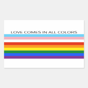 STICKER RECTANGULAIRE L'AMOUR VIENT DANS TOUTES LES COULEURS