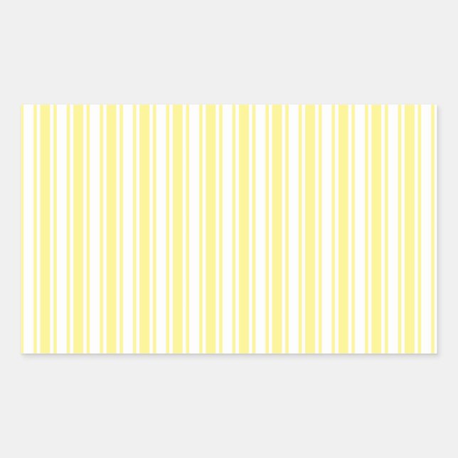 Sticker Rectangulaire Landes de bonbons jaune et blanc citron (Devant)