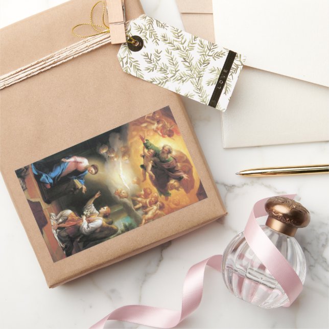 Sticker Rectangulaire L'Annonciation par Anton Raphael Mengs (Cadeaux)