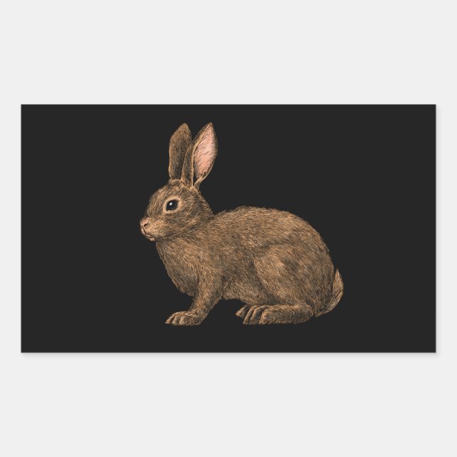 Sticker Rectangulaire Lapin 2 (Devant)