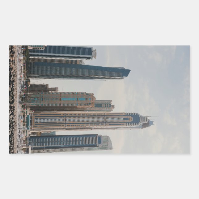 Sticker Rectangulaire L'architecture de Dubai Marina (Devant)