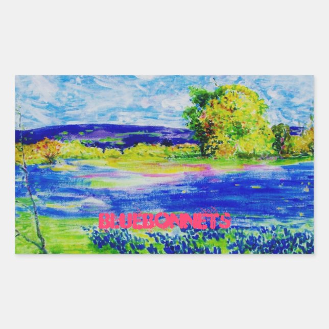 Sticker Rectangulaire l'art bluebonnet (Devant)