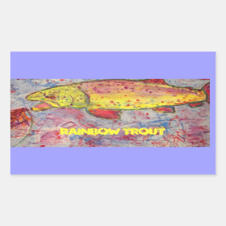Sticker Rectangulaire l'art de la truite arc-en-ciel