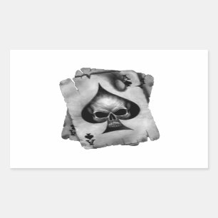 Sticker Rectangulaire L'as des pique crâne