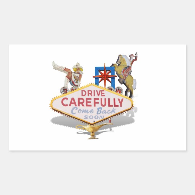 Sticker Rectangulaire Las Vegas (arrière du panneau de bienvenue de Las  (Devant)