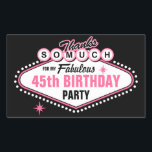 Sticker Rectangulaire Las Vegas Merci rose<br><div class="desc">Ajoutez votre propre texte personnalisé à ce thème rose Las Vegas merci design qui ressemble au panneau Welcome To Las Vegas. Signe dit MERCI BEAUCOUP pour l'anniversaire FABULEUX,  cadeau de douche nuptiale,  fête ou tout ce que vous voulez. Entièrement personnalisable. PinkInkArt original !</div>