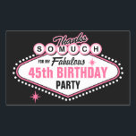 Sticker Rectangulaire Las Vegas Merci rose<br><div class="desc">Ajoutez votre propre texte personnalisé à ce thème rose Las Vegas merci design qui ressemble au panneau Welcome To Las Vegas. Signe dit MERCI BEAUCOUP pour l'anniversaire FABULEUX,  cadeau de douche nuptiale,  fête ou tout ce que vous voulez. Entièrement personnalisable. PinkInkArt original !</div>