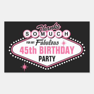 Sticker Rectangulaire Las Vegas Merci rose