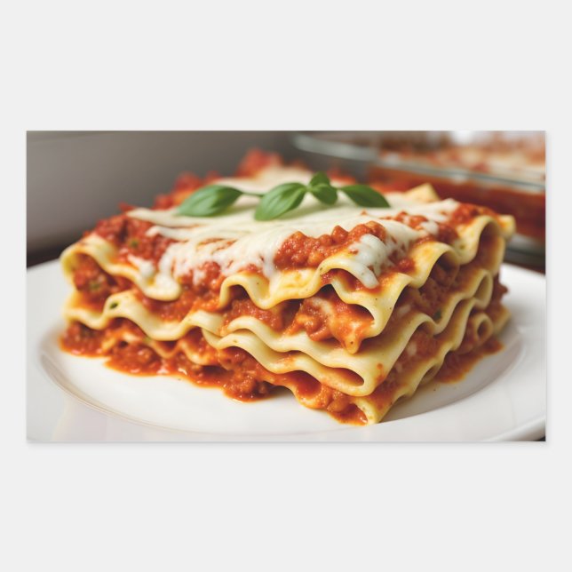 Sticker Rectangulaire Lasagne (Devant)