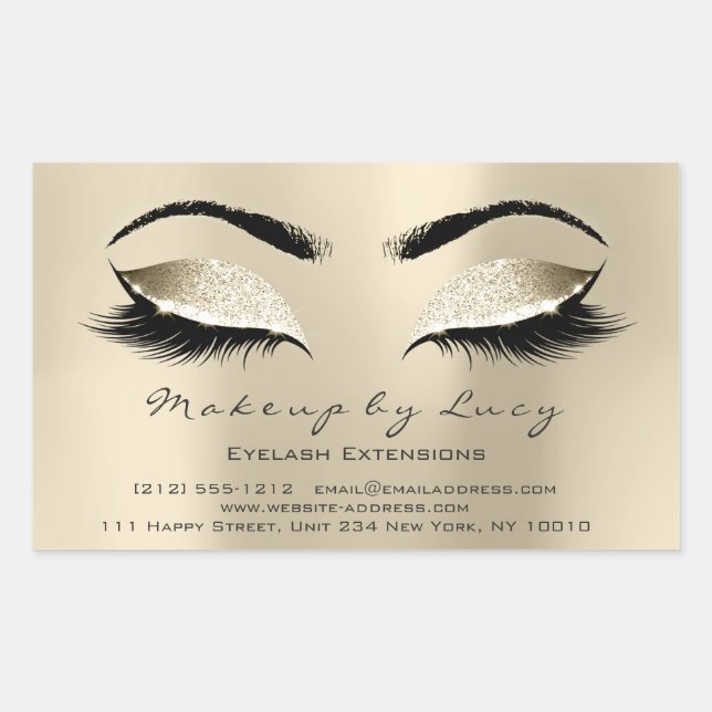 Sticker Rectangulaire Lash Extension maquillage Beauté Champaigne Partie (Devant)