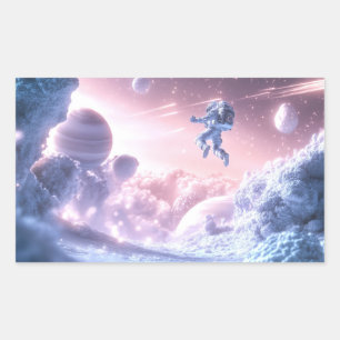 Sticker Rectangulaire L'astronaute en saut