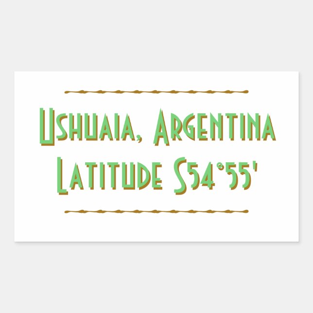 Sticker Rectangulaire Latitude d'Ushuaia Argentine (Devant)
