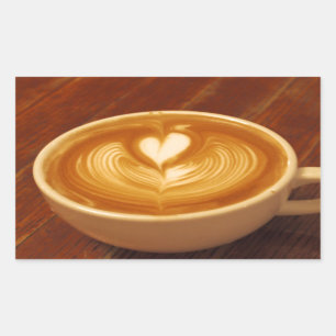 Sticker Rectangulaire Latte Art Coffee Love