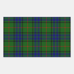 Sticker Rectangulaire Lauder tartan bleu vert plaid