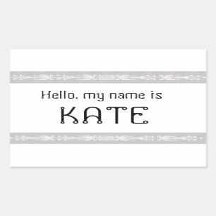 Sticker Rectangulaire L'autocollant nommé d'étiquette bonjour mon nom